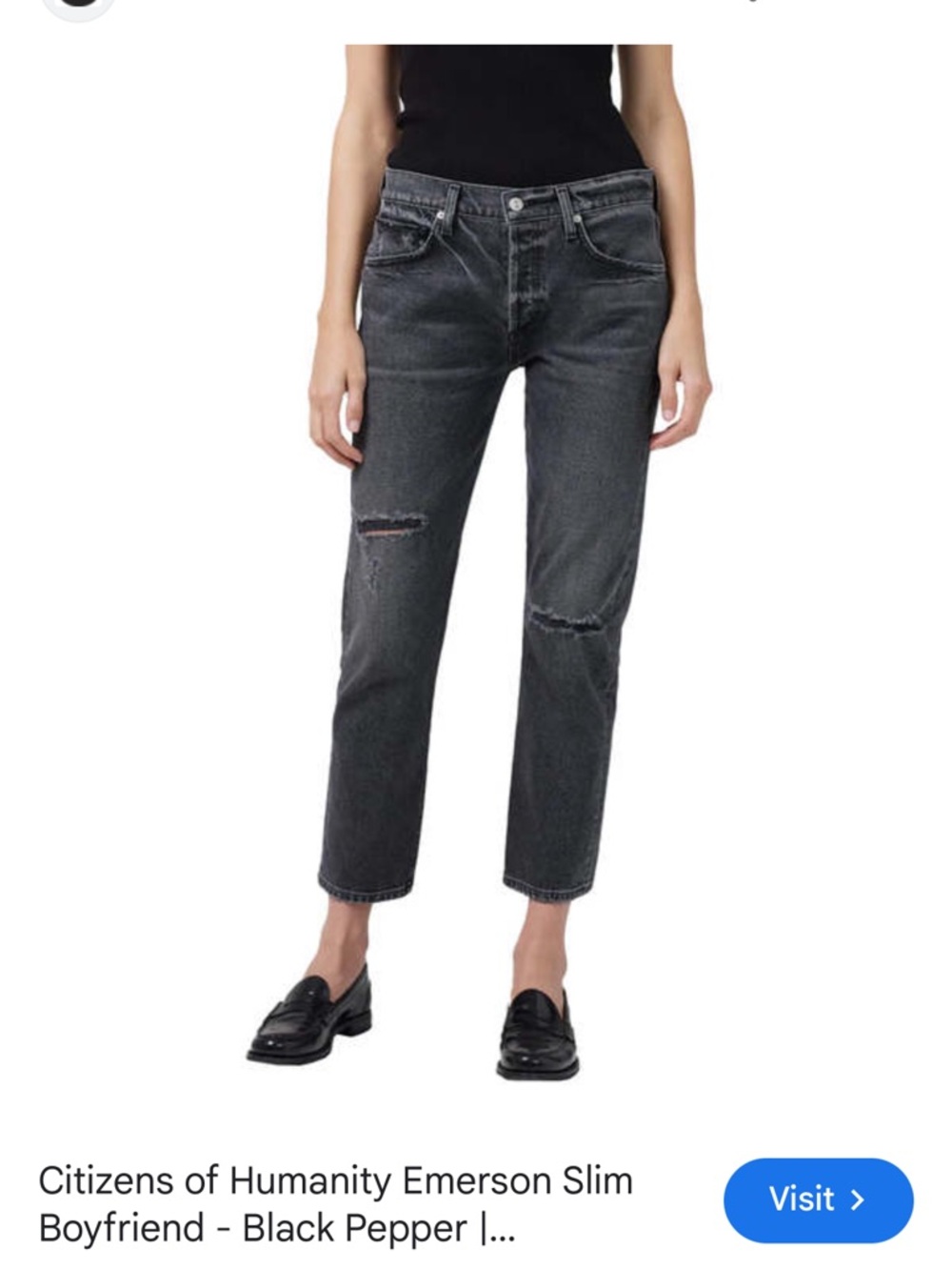 CITIZENS OF HUMANITY Emerson Slim-Fit Boyfriend Jeans Size 25